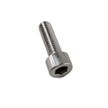Silver hex socket head screw with threaded body, metal construction, medium length.