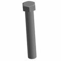 Gray metal hex head bolt with long threaded shank and smooth finish.