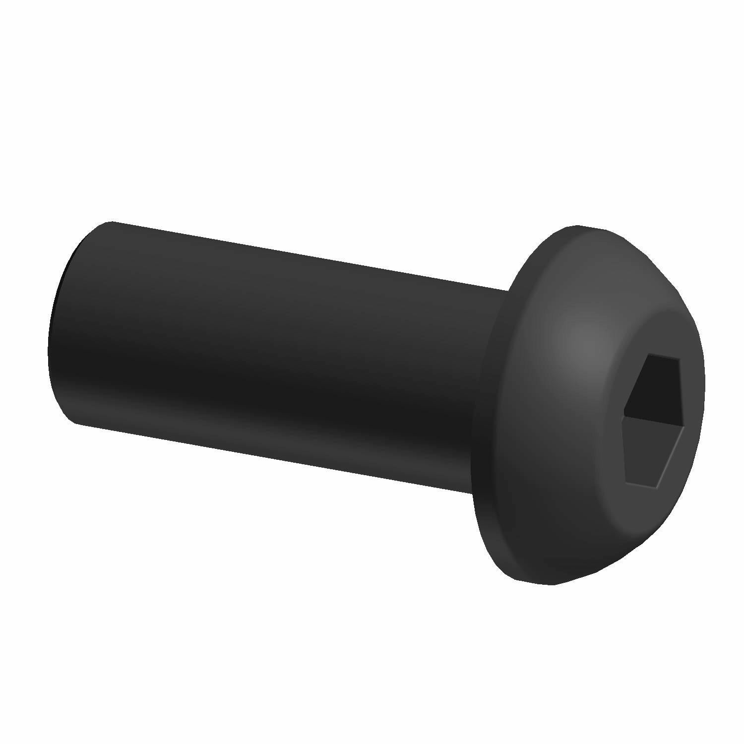 Black metal Torx screw M6x1.0 with a cylindrical shaft and rounded head with hexagonal drive slot.