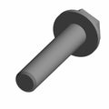 Gray metal hex head bolt with smooth cylindrical shaft, 5/16-18 thread size and 1-1/2 inch length.