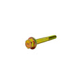 Gold-colored hex head screw with partially threaded shank.