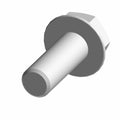 Silver hex head bolt with flange and threaded shaft, 3/8-16 x 7/8 inches length.
