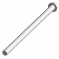 Silver metal bolt with a hexagonal head and smooth threaded shaft, 3/8-16x7 size.