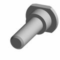 Gray cylindrical bolt with hexagonal head, designed for Polaris UTV models.
