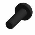 Black metal M6x1.0x20mm screw with a round flat head.