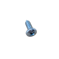 Silver zinc-plated Phillips flat-head screw with coarse threading.