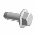 Silver hex flange bolt with integrated washer and threaded shaft.