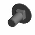 Gray metal bolt with hexagonal head and washer base, threaded shaft M8x1.25x20.
