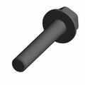 Black hex head bolt with integrated washer, M6 thread size, 35mm length.