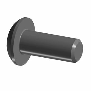 Black metal Torx pin head screw with a flange base and smooth cylindrical shaft.