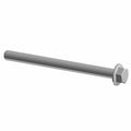 Silver metal hex bolt with threaded end and smooth shaft, M10x1.5x125 size.