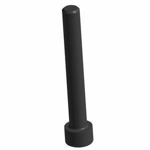 Black metal hex socket head screw with cylindrical shaft and flat top.