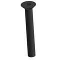 Black metal screw with flat, square-shaped head and threaded shaft.
