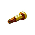 Gold-colored metal shoulder bolt with threaded tip and smooth cylindrical shaft.