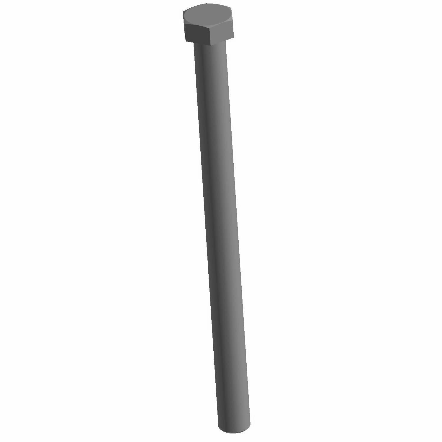 Long black metal clutch bolt with hexagonal head and smooth cylindrical shaft.