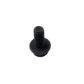 Black metal screw with a wide flat head and threaded shaft designed for motorcycle assembly.