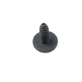 Black metal screw with flat circular head and threaded body, short length M6X1X16 specification.