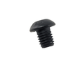 Black metal screw with round head and threaded shaft for motorcycle parts.