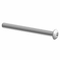Silver metal screw with rounded flat head and threaded body, M6x1.065mm size.