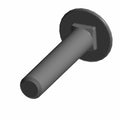 Matte black hex bolt with integrated flange head, threaded shaft M10x1.5x50mm, steel construction.