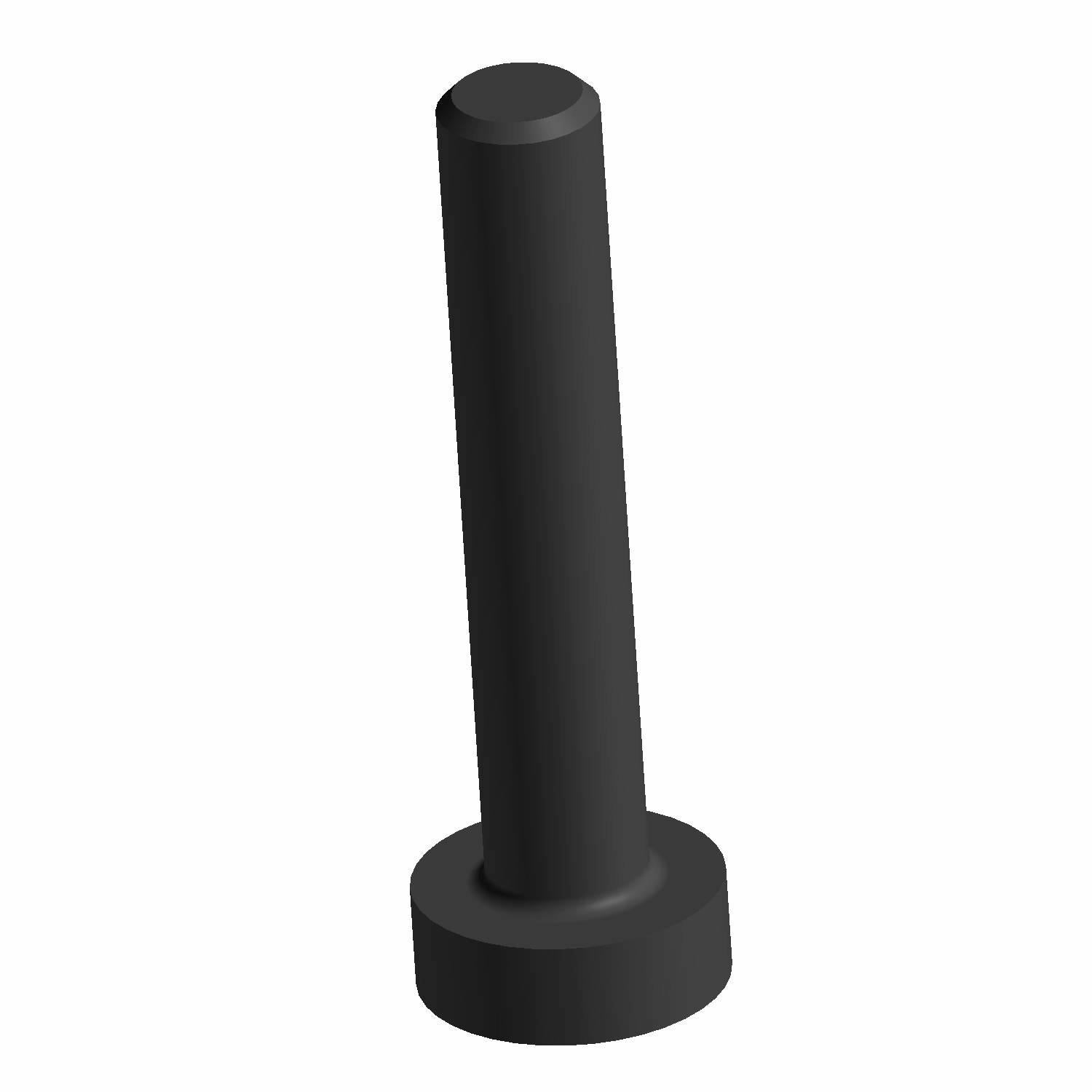 Black cylindrical screw with flat round head, M3x0.5x16 size, smooth metal finish.