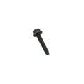 Black hex flange screw with M6 thread and 30mm length, metal construction.