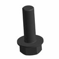 Black hex flange screw with long cylindrical shaft and six-sided head.