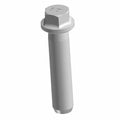 Silver hex flange bolt with smooth cylindrical shaft and integrated washer base.