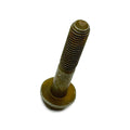 Steel hex flange screw with coarse threads and a flat flange head, 45mm length.