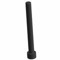 Long black hex socket head screw with threaded shaft and flat end.