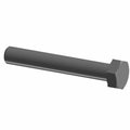 Black hex head screw bolt, long cylindrical shaft, metal construction, M12x80 size.