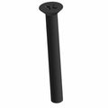 Black metal screw with flat, countersunk head and Phillips drive slot.