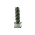Silver metal socket head screw with threaded shaft and cylindrical head, size M8x1.25x25.