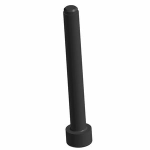 Black metal socket head screw with cylindrical threaded shaft and flat top head.