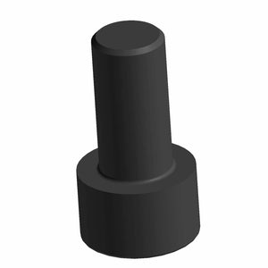 Black cylindrical socket head screw with smooth top and wide base, metal material.