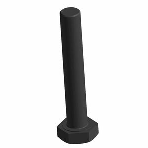 Black hex bolt screw with threaded shaft and flat head.