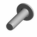 Gray Plastite screw with a flat round head and threaded cylindrical shaft, 5.0x20 mm size.