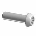 Silver metal Phillips-head screw with rounded head and smooth cylindrical shaft.