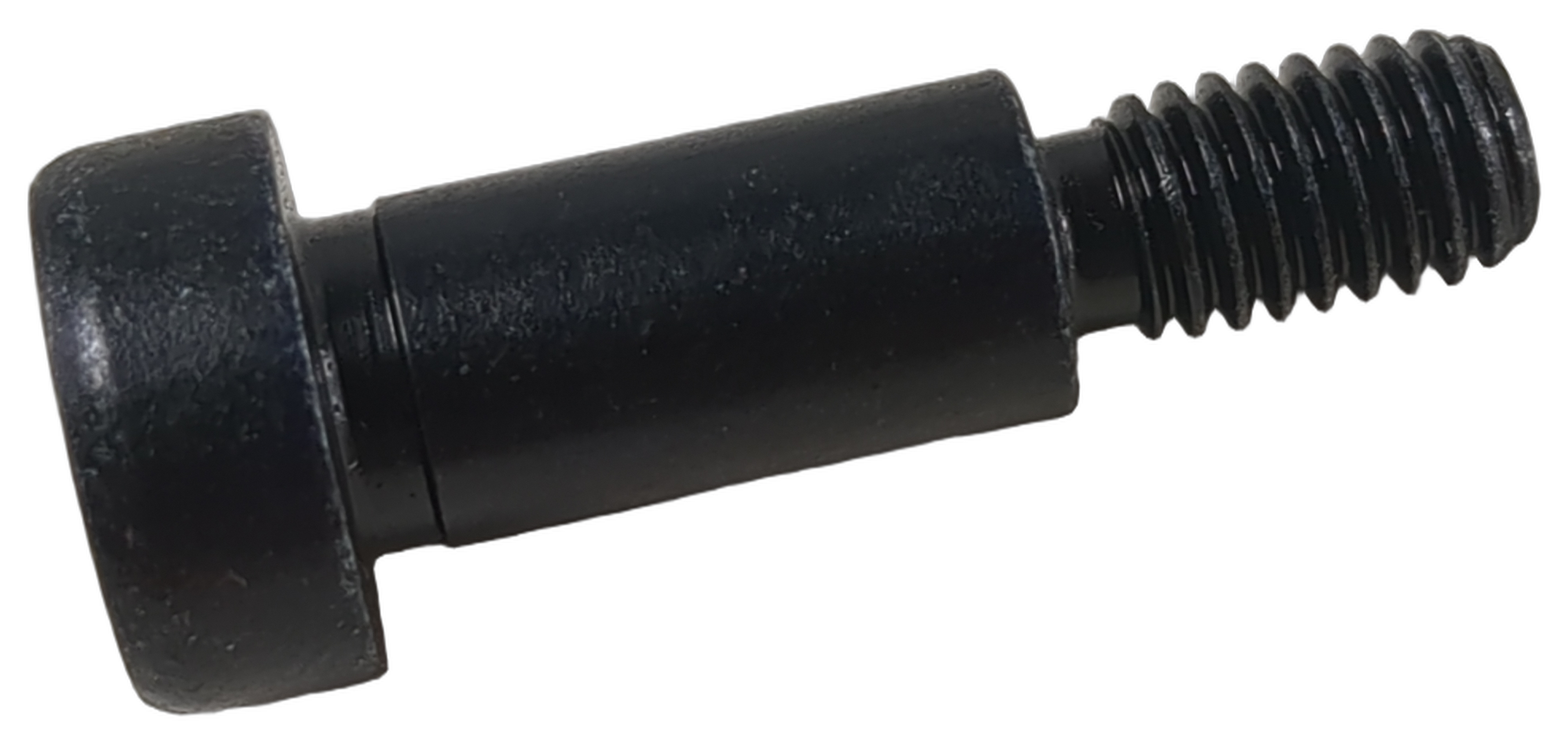 Black steel Polaris shoulder bolt with a wide round head, smooth shaft, and threaded M6 tip.