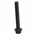 Black metal screw with hexagonal flange head and long cylindrical shaft.