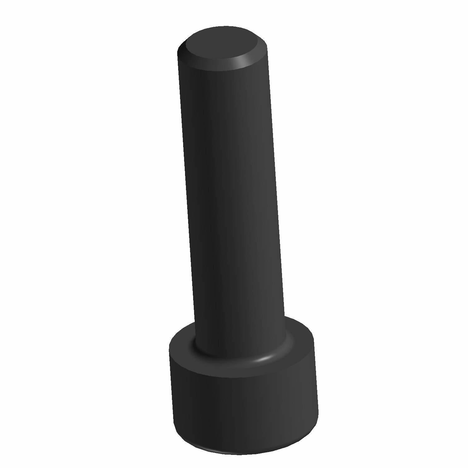 Black metal socket head screw with cylindrical head and threaded shaft.