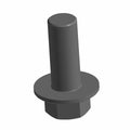 Black hex flange screw with a long cylindrical shaft and integrated hexagonal flange head.