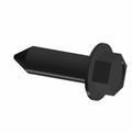 Black hex flange screw with pointed tip and threaded shaft, M6 x 20 size.