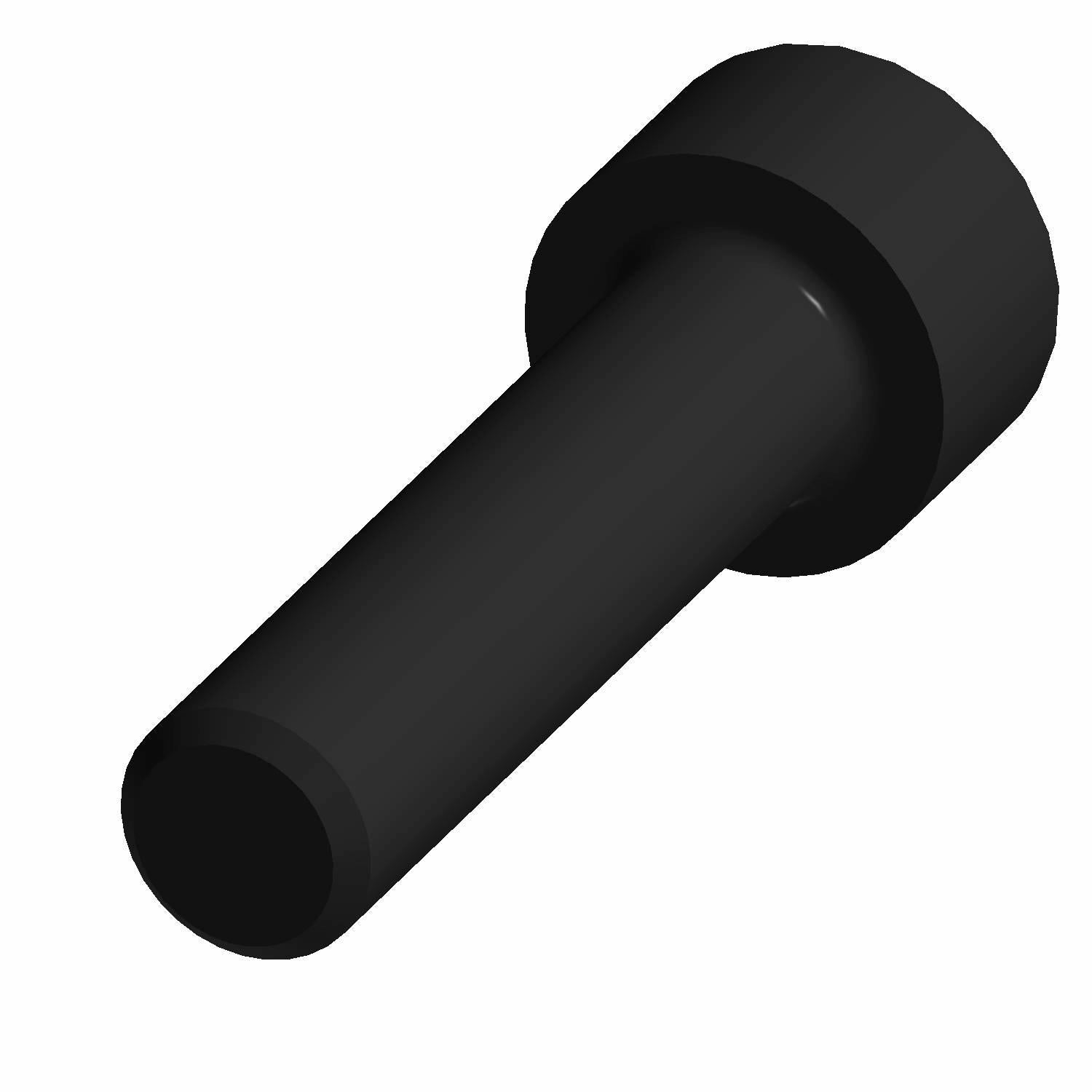 Black socket head screw with cylindrical threaded body and recessed hex drive, M5x0.8x20 size.