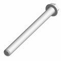 Long silver hex flange screw with a smooth cylindrical shaft and hexagonal head.