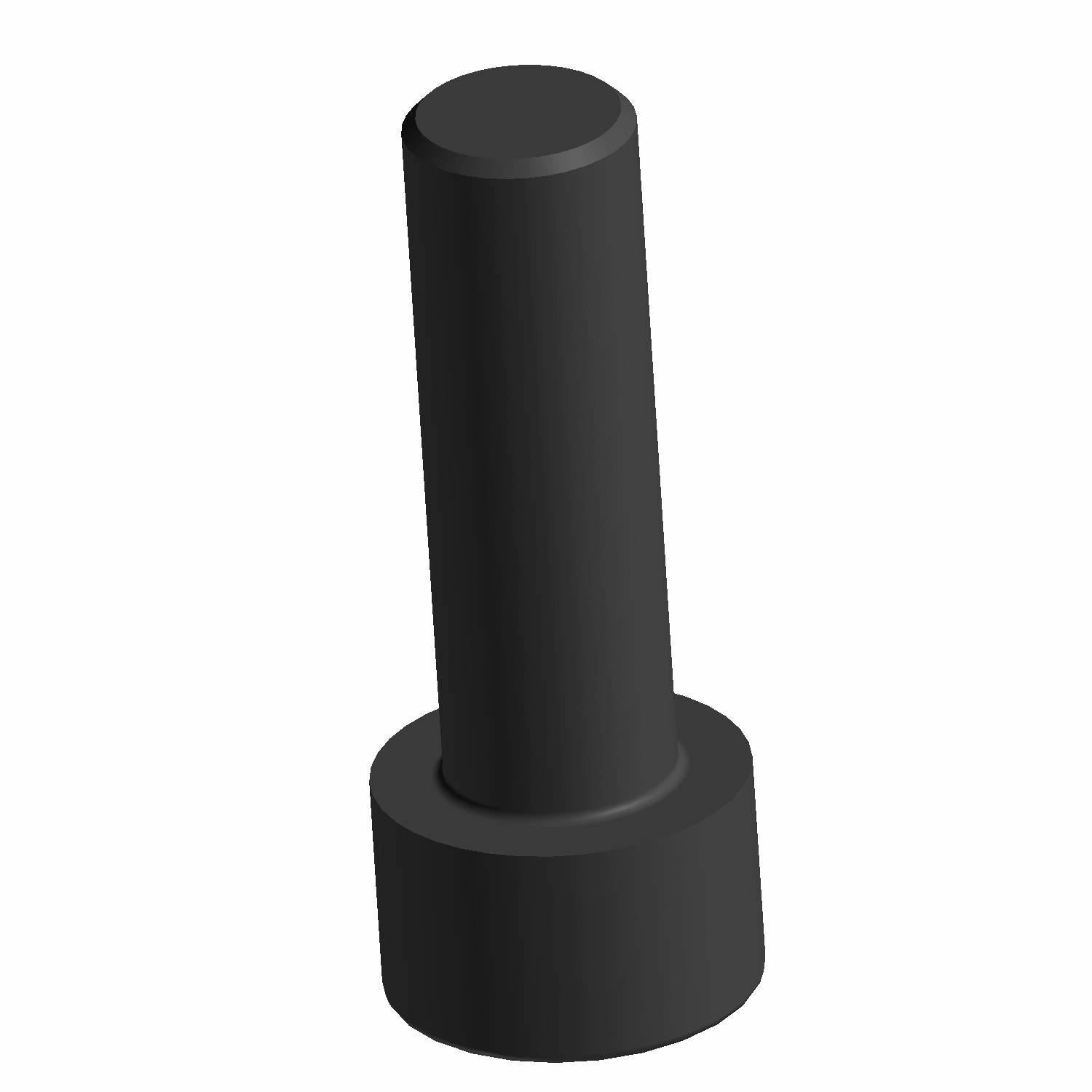Black cylindrical screw with a flat top and wider base, matte finish.