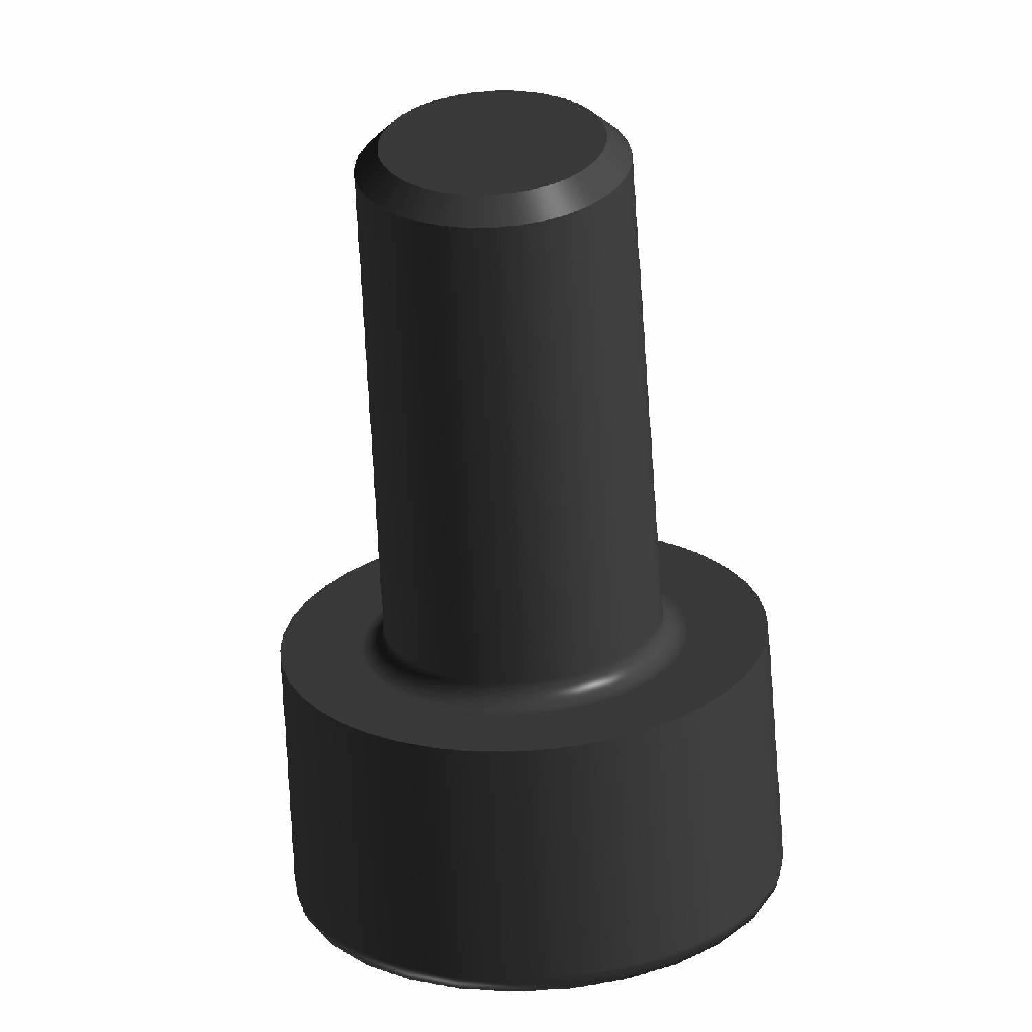 Black cylindrical socket head screw with a round base and smooth finish.