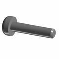 Gray metal screw with a round flat head and a smooth cylindrical shaft.