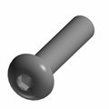 Gray metal hex button head screw with smooth rounded top and hexagonal socket drive.