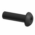 Black hex button head screw with M4x0.7x14 dimensions, smooth cylindrical shaft and hexagonal drive recess.